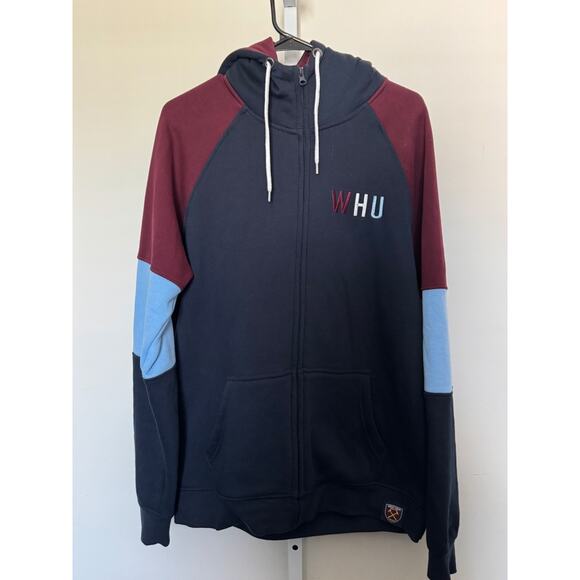 West Ham United Official Merchandise Hooded Sweatshirt Pull Over Color Blocked L - Picture 1 of 8
